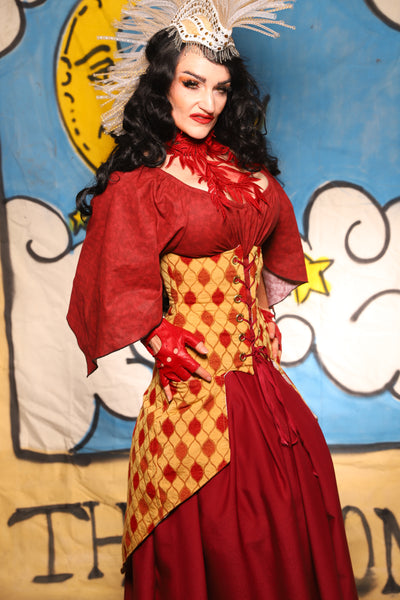 Petite Siren Corset w/ Pockets in Festival Diamond - The Goldenberry Collection