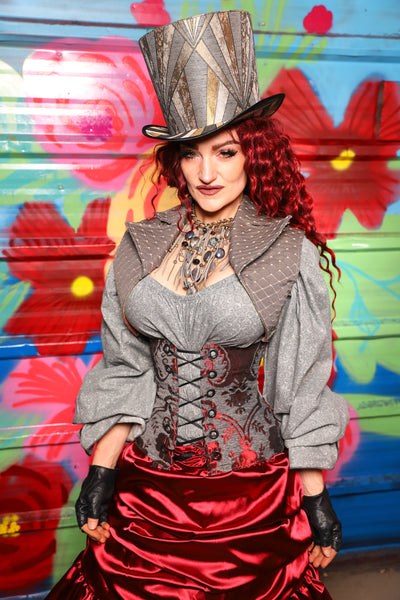 Swoon Skirt w/ruffle in Garnet Satin - Day 18 of "Celebrating 22 Years of Damsel"