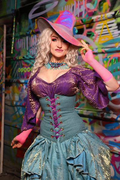 44. Wench Underbust Corset in Lagoon Spell Upholstery - The Feylustrium Collection