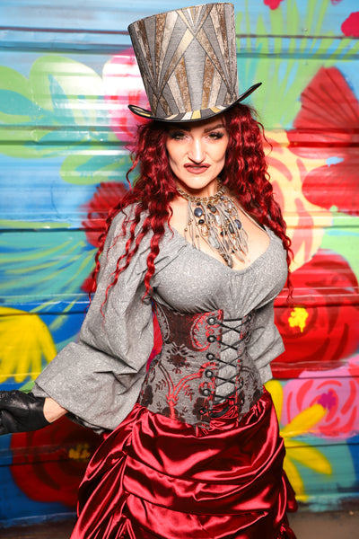 Petite Wench Corset in Bloodstone Medallion - Day 18 of "Celebrating 22 Years of Damsel"