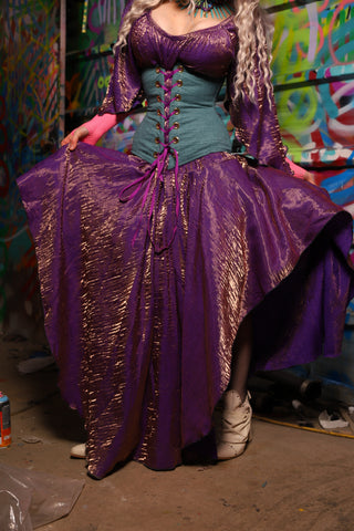 08. Crescent Skirt in Two Tone Purple Sea Sunset - The Feylustrium Collection