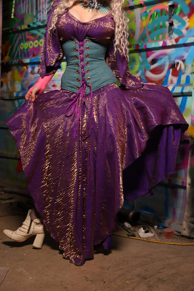 08. Crescent Skirt in Two Tone Purple Sea Sunset - The Feylustrium Collection