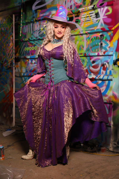08. Crescent Skirt in Two Tone Purple Sea Sunset - The Feylustrium Collection