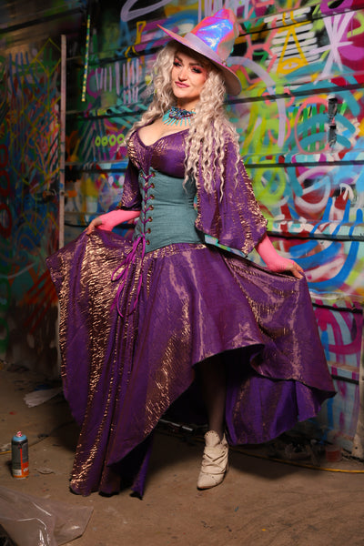 08. Crescent Skirt in Two Tone Purple Sea Sunset - The Feylustrium Collection