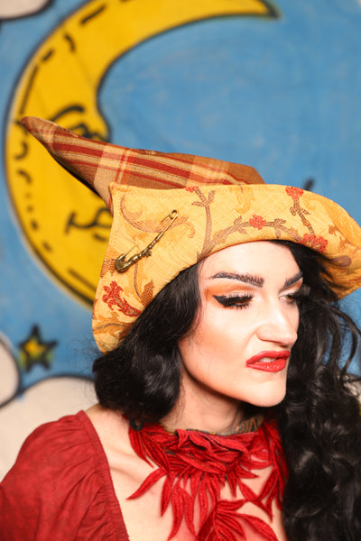 Crooked Point Hat in Fall Plaid - The Goldenberry Collection