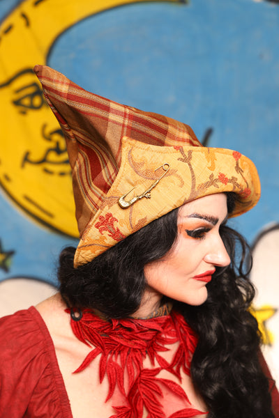 Crooked Point Hat in Fall Plaid - The Goldenberry Collection