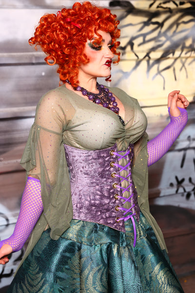 Wench Corset in Purple Brush Stroke - The Sanderson Sisters Collection