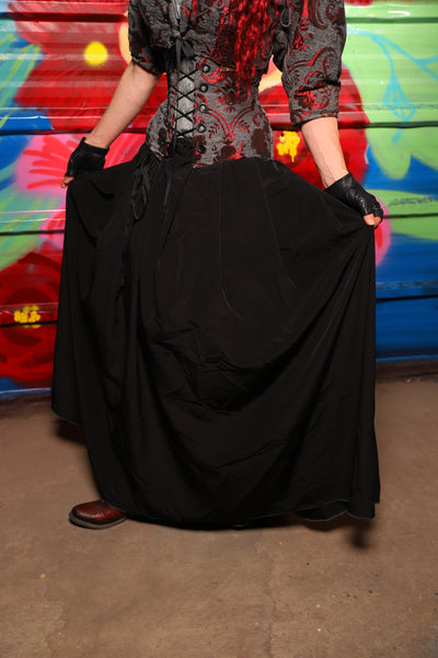 Tulip Skirt in Black Soft Rayon - Day 18 of "Celebrating 22 Years of Damsel"