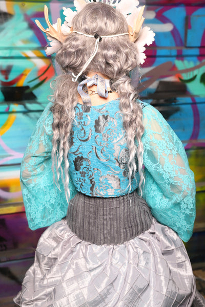 15. Cropped Dapper Vixen in Turquoise & Silver Medallion - The "Love at Frost Sight" Collection