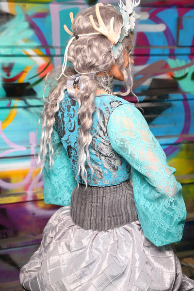 15. Cropped Dapper Vixen in Turquoise & Silver Medallion - The "Love at Frost Sight" Collection