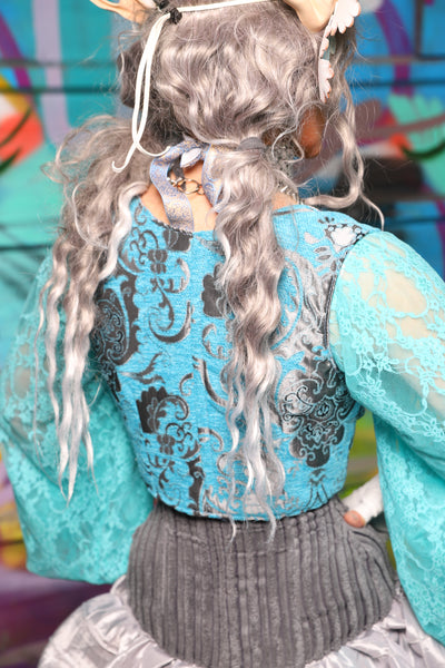 15. Cropped Dapper Vixen in Turquoise & Silver Medallion - The "Love at Frost Sight" Collection