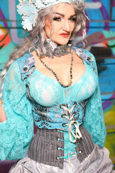 15. Cropped Dapper Vixen in Turquoise & Silver Medallion - The "Love at Frost Sight" Collection