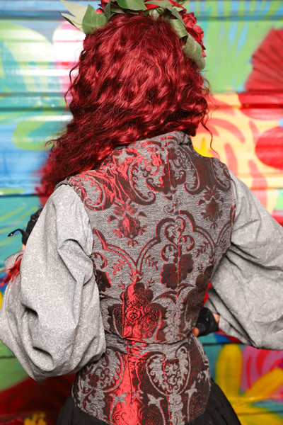 Wren Overbust Vest *NO TAIL* in Bloodstone Medallion - Day 18 of "Celebrating 22 Years of Damsel"
