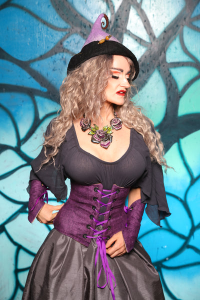 Petite Wench Corset in Enchanted Heather - The "Pumpkins, Screams & Corset Dreams" Collection
