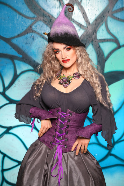 Petite Wench Corset in Enchanted Heather - The "Pumpkins, Screams & Corset Dreams" Collection