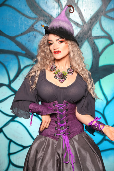 Petite Wench Corset in Enchanted Heather - The "Pumpkins, Screams & Corset Dreams" Collection
