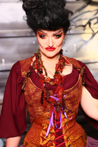 Cropped Marie Bodice in Leaf Pile - The Sanderson Sisters Collection