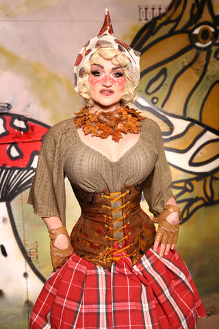 39-Wench Corset in Cedar Wood Floral - The Gnomenclature Collection
