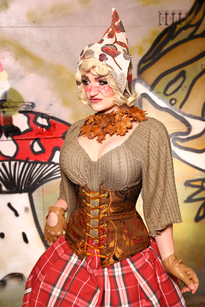 39-Wench Corset in Cedar Wood Floral - The Gnomenclature Collection