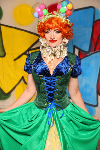 Maiden Petite Corset in  Shamrock Damask  -The Clowning Around Collection