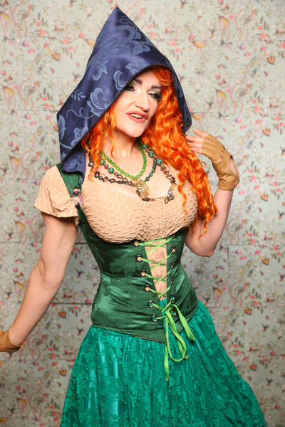 Petite Vixen in Shamrock Floral with VARIOUS Different Blue Hoods! -Lucky Day Collection