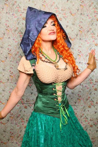 Petite Vixen in Shamrock Floral with VARIOUS Different Blue Hoods! -Lucky Day Collection