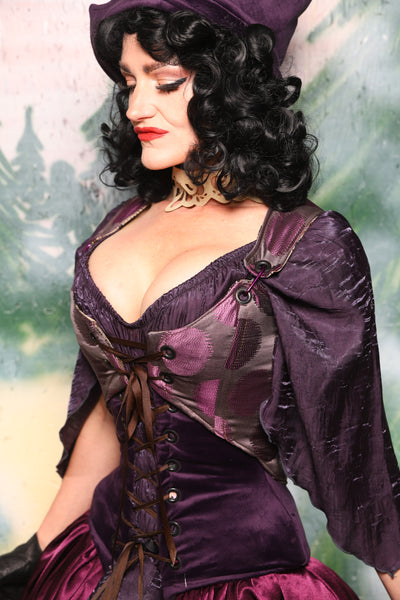 Cropped Marie in Purple Metallic Dot *PLEASE order by BUST Measurement, NOT waist!* - Day 7 of 12 Days of Christmas