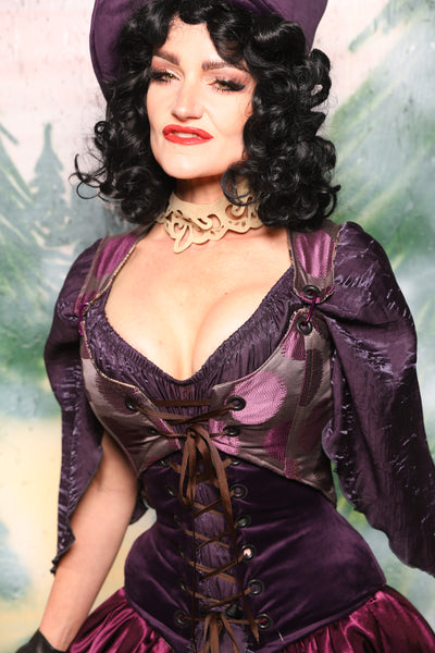 Cropped Marie in Purple Metallic Dot *PLEASE order by BUST Measurement, NOT waist!* - Day 7 of 12 Days of Christmas