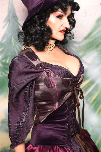 Cropped Marie in Purple Metallic Dot *PLEASE order by BUST Measurement, NOT waist!* - Day 7 of 12 Days of Christmas