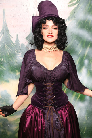 Petite Wench Corset in Elderberry Velvet - Day 7 of 12 Days of Damsel Christmas 2025