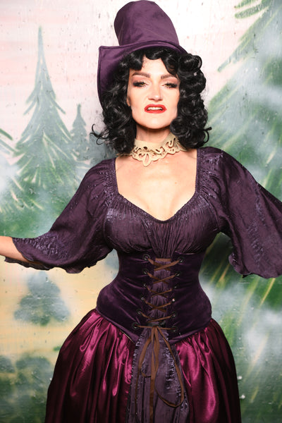 Petite Wench Corset in Elderberry Velvet - Day 7 of 12 Days of Damsel Christmas 2025