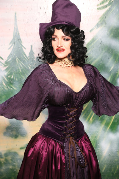 Petite Wench Corset in Elderberry Velvet - Day 7 of 12 Days of Damsel Christmas 2025