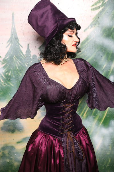 Petite Wench Corset in Elderberry Velvet - Day 7 of 12 Days of Damsel Christmas 2025