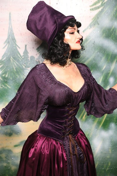 Petite Wench Corset in Elderberry Velvet - Day 7 of 12 Days of Damsel Christmas 2025