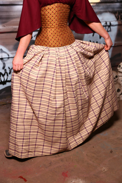 Tulip Skirt in Cream and Purple Plaid - The Sanderson Sisters Collection