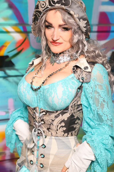 14. Cropped Dapper Vixen in Gravestone Medallion - The "Love at Frost Sight" Collection