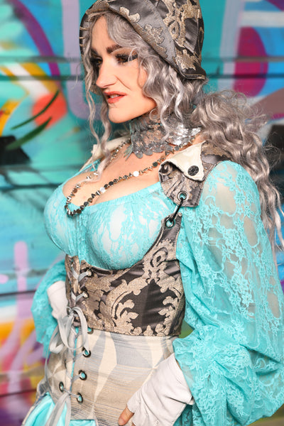 14. Cropped Dapper Vixen in Gravestone Medallion - The "Love at Frost Sight" Collection