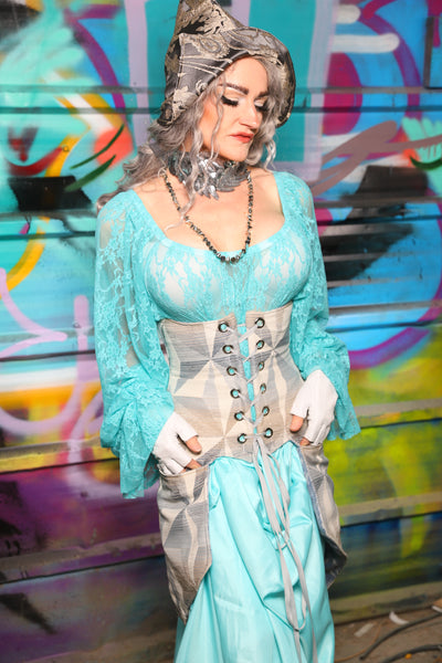 41. Petite Siren Corset in Frosted Tesserae - The "Love at Frost Sight" Collection