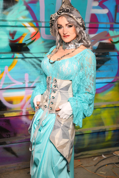 41. Petite Siren Corset in Frosted Tesserae - The "Love at Frost Sight" Collection