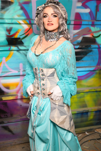 41. Petite Siren Corset in Frosted Tesserae - The "Love at Frost Sight" Collection