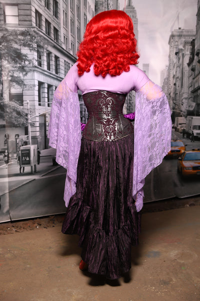 Stagecoach w/Long Ruffle Skirt in Ripple Dark Purple #78 - The "Menis to Sasiete" Collection