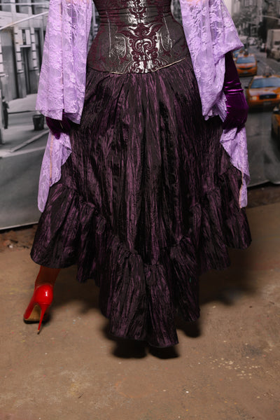 Stagecoach w/Long Ruffle Skirt in Ripple Dark Purple #78 - The "Menis to Sasiete" Collection