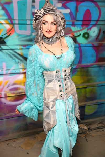 41. Petite Siren Corset in Frosted Tesserae - The "Love at Frost Sight" Collection