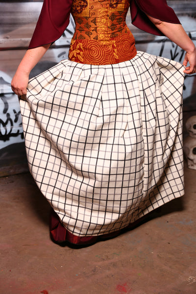 Split Front Overskirt in Plaid Table - The Sanderson Sisters Collection