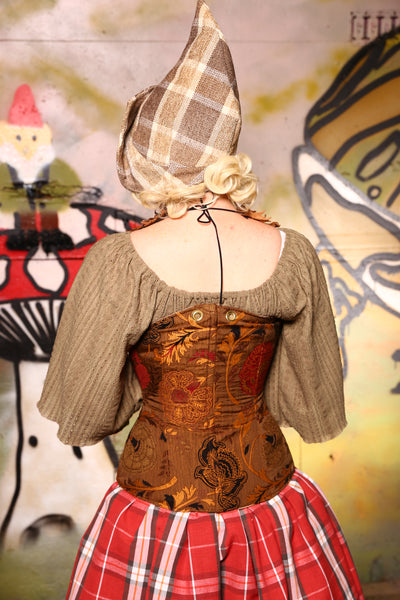 06-Crossfire Corset in Cedar Wood Floral - The Gnomenclature Collection