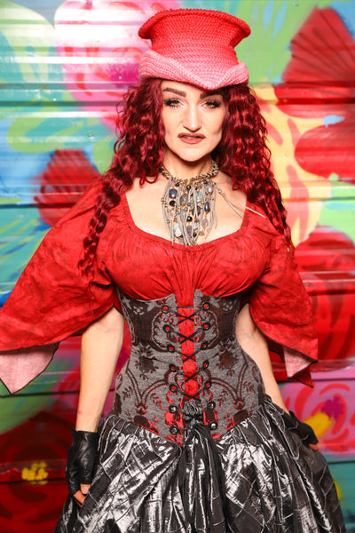 Wench Corset in Bloodstone Medallion - Day 18 of "Celebrating 22 Years of Damsel"