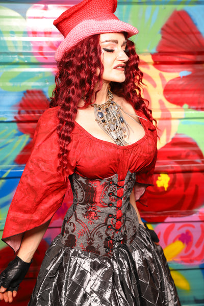 Wench Corset in Bloodstone Medallion - Day 18 of "Celebrating 22 Years of Damsel"