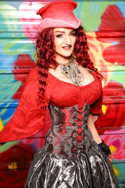 Wench Corset in Bloodstone Medallion - Day 18 of "Celebrating 22 Years of Damsel"