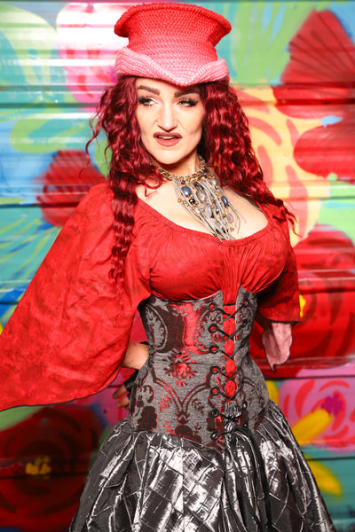 Wench Corset in Bloodstone Medallion - Day 18 of "Celebrating 22 Years of Damsel"