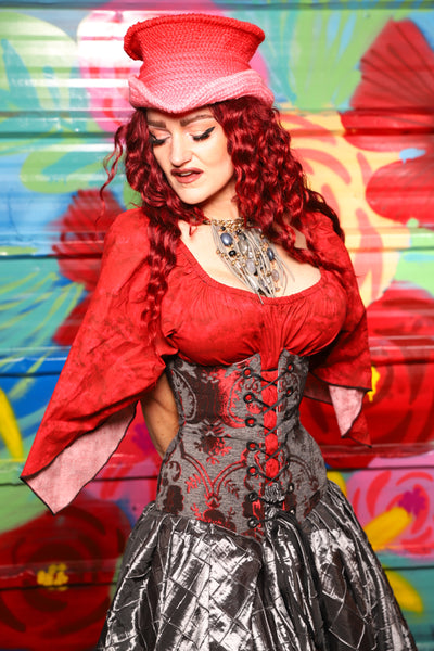 Wench Corset in Bloodstone Medallion - Day 18 of "Celebrating 22 Years of Damsel"